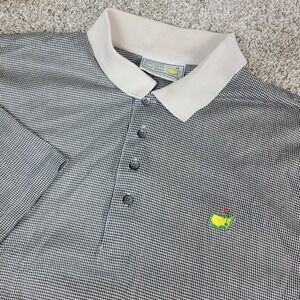 Augusta National Golf Shop Slazenger Mens XL Black Gray Stretch Kint Polo Logo
